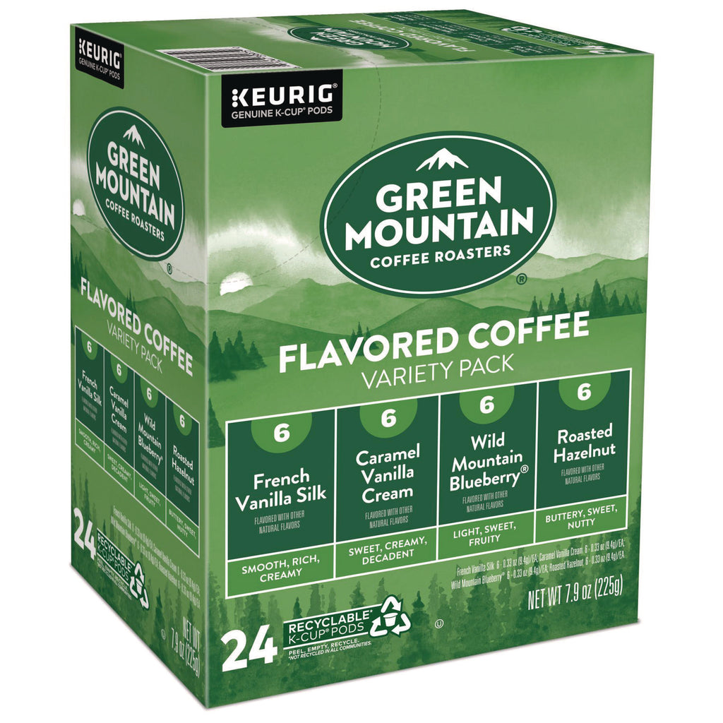Green Mountain Coffee K-Cup Variety Sampler Coffee Pack - Compatible with Keurig K-Cup Brewer - Light - 24 K-Cup - 4 / Carton
