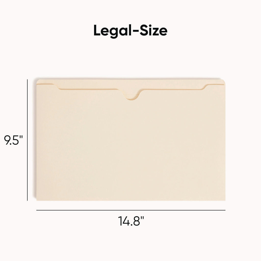 Manila File Jackets, 2-Ply Straight Tab, Legal Size, Manila, 50/Box