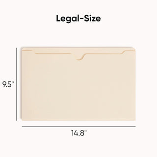Manila File Jackets, 2-Ply Straight Tab, Legal Size, Manila, 50/Box