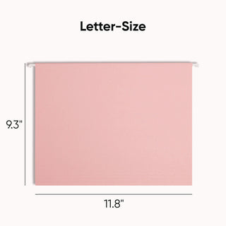 Colored Hanging File Folders with 1/5 Cut Tabs, Letter Size, 1/5-Cut Tabs, Pink, 25/Box