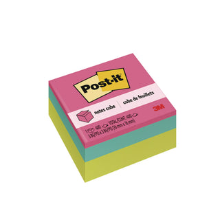 Post-it Super Sticky Notes Cubes - 3" x 3" - Square - 400 Sheets per Pad - Multicolor - Sticky, Adhesive - 1 Each