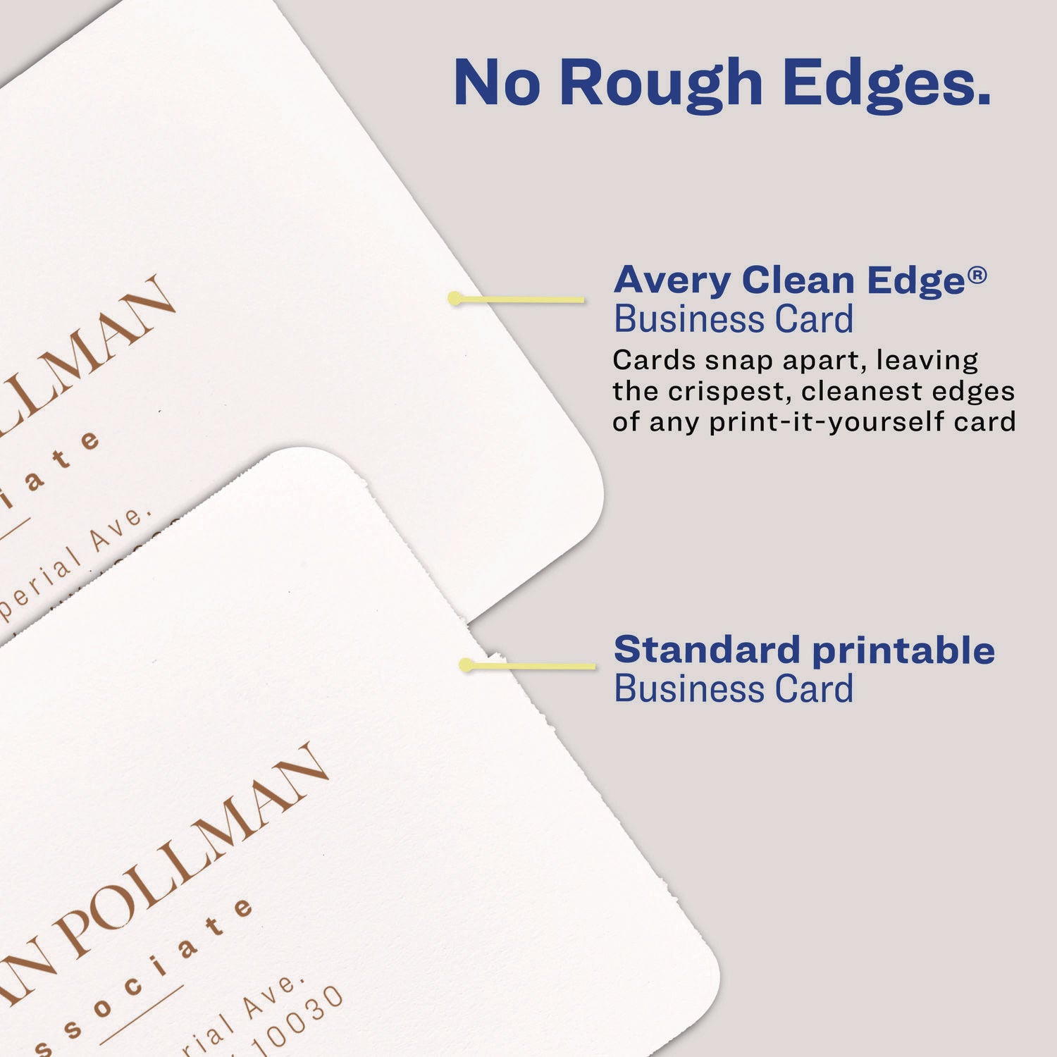 Round Corner Print-to-the-Edge Business Cards, Inkjet, 2 x 3.5, White, 160 Cards, 8 Cards/Sheet, 20 Sheets/Pack