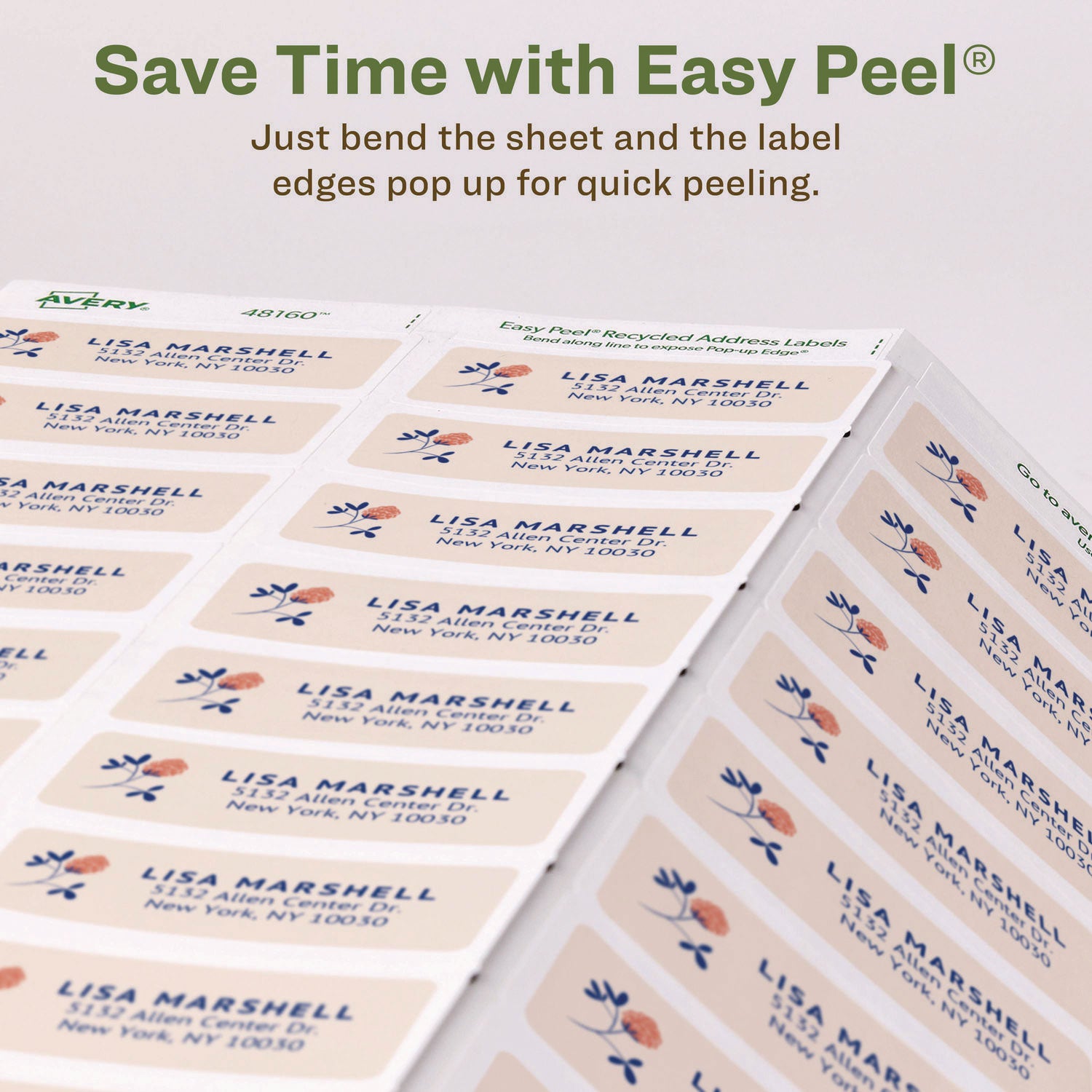 EcoFriendly Mailing Labels, Inkjet/Laser Printers, 1 x 2.63, White, 30/Sheet, 25 Sheets/Pack
