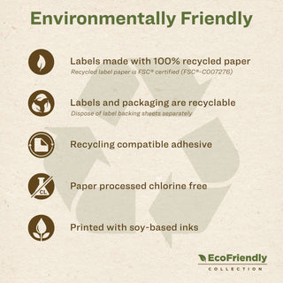 EcoFriendly Permanent File Folder Labels, 0.66 x 3.44, White, 30/Sheet, 25 Sheets/Pack