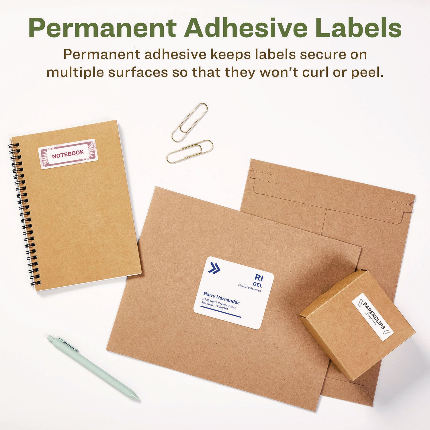 EcoFriendly Mailing Labels, Inkjet/Laser Printers, 3.33 x 4, White, 6/Sheet, 100 Sheets/Pack