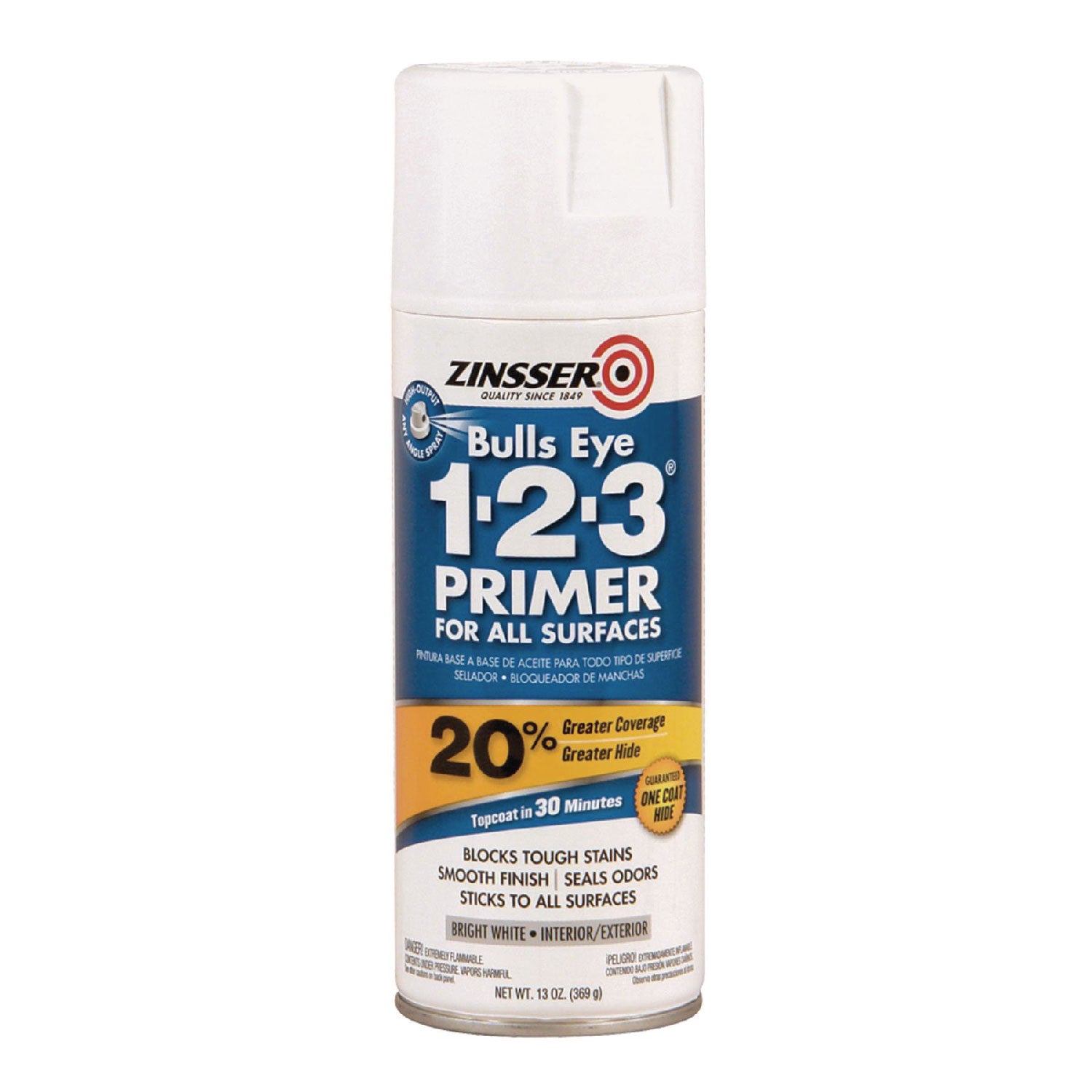 Rust-Oleum Bulls Eye 1-2-3 Water-Based Primer - 1 Each - White