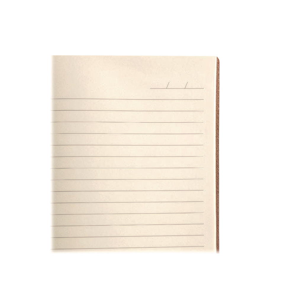 Vegan-Leather Layflat Flexible Cover Journal, Samantha Branches/Leaves, College Rule, Orange/Cream Cover, (72) 8 x 5.5 Sheets