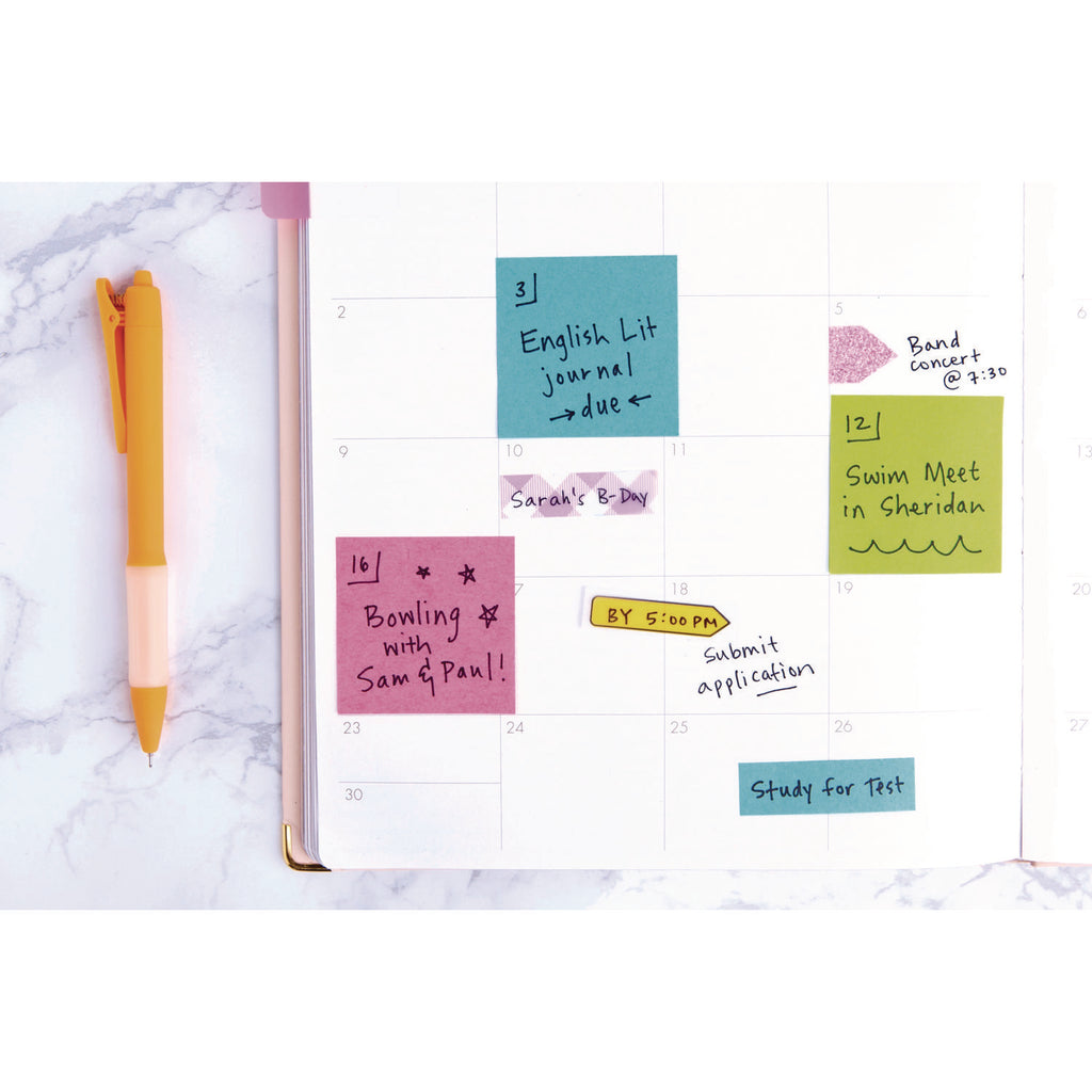 Post-it Super Sticky Notes Cubes - 3" x 3" - Square - 400 Sheets per Pad - Multicolor - Sticky, Adhesive - 1 Each