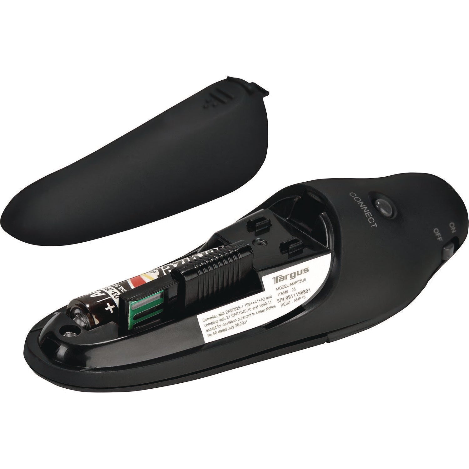 Wireless USB Presenter with Laser Pointer, Class 2, 50 ft Range, Black