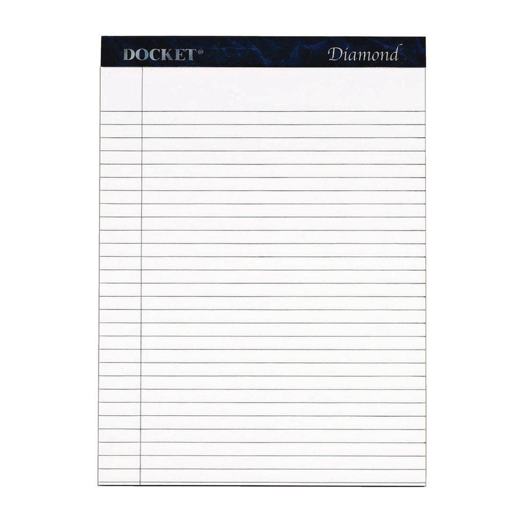 Docket Diamond Ruled Pads, Wide/Legal Rule, 50 White 8.5 x 11.75 Sheets, 2/Box
