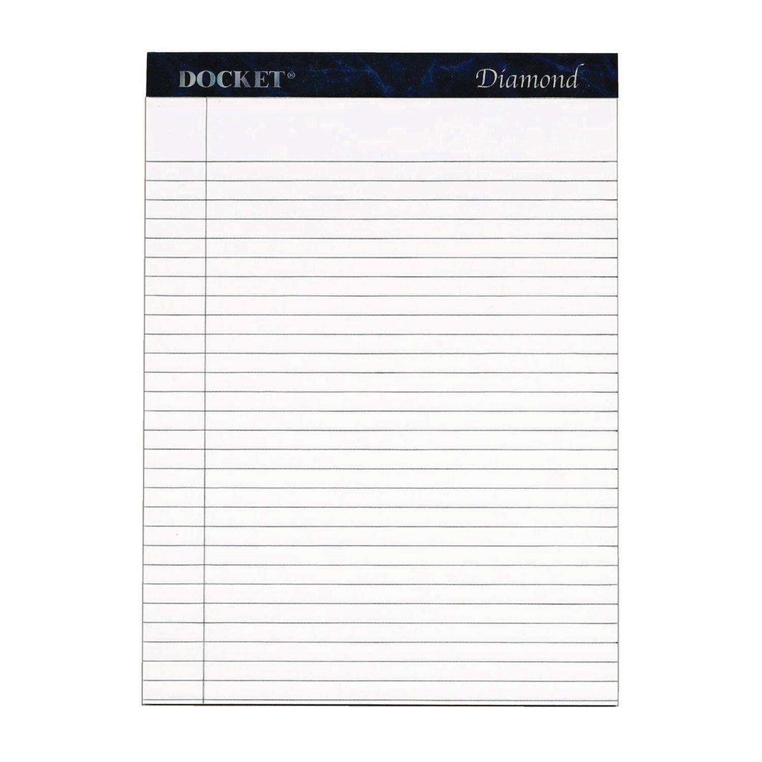 Docket Diamond Ruled Pads, Wide/Legal Rule, 50 White 8.5 x 11.75 Sheets, 2/Box