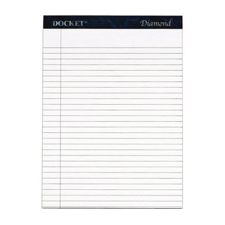 Docket Diamond Ruled Pads, Wide/Legal Rule, 50 White 8.5 x 11.75 Sheets, 2/Box