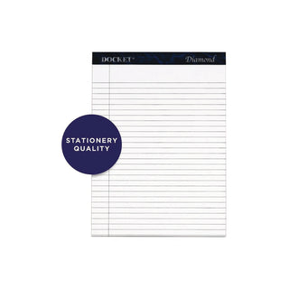 Docket Diamond Ruled Pads, Wide/Legal Rule, 50 White 8.5 x 11.75 Sheets, 2/Box