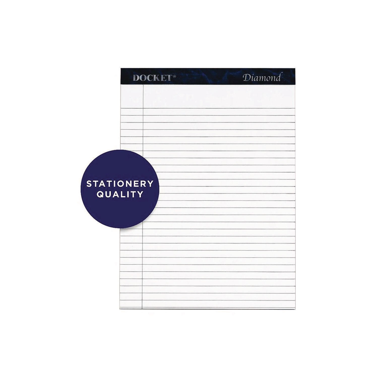 Docket Diamond Ruled Pads, Wide/Legal Rule, 50 White 8.5 x 11.75 Sheets, 2/Box