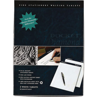 Docket Diamond Ruled Pads, Wide/Legal Rule, 50 White 8.5 x 11.75 Sheets, 2/Box