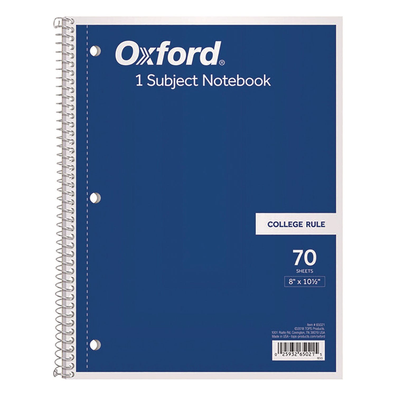 Coil-Lock Wirebound Notebooks, 3-Hole Punched, 1-Subject, Medium/College Rule, Randomly Assorted Covers, (70) 10.5 x 8 Sheets