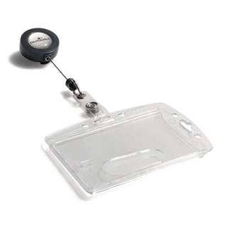 ID/Security Card Holder Set, Vertical/Horizontal, Reel, Clear, 10/Pack