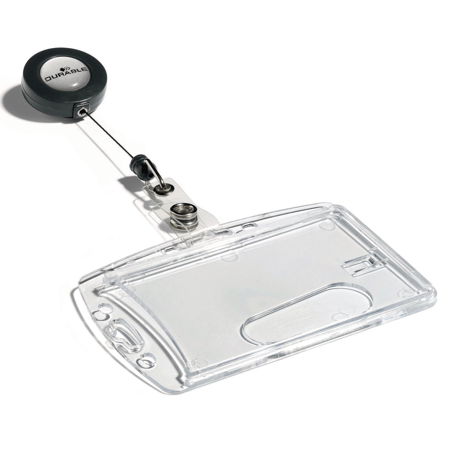 ID/Security Card Holder Set, Vertical/Horizontal, Reel, Clear, 10/Pack