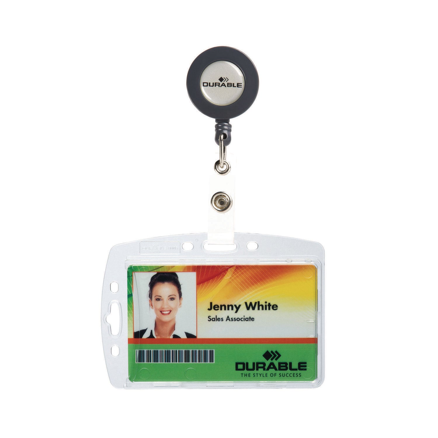 ID/Security Card Holder Set, Vertical/Horizontal, Reel, Clear, 10/Pack