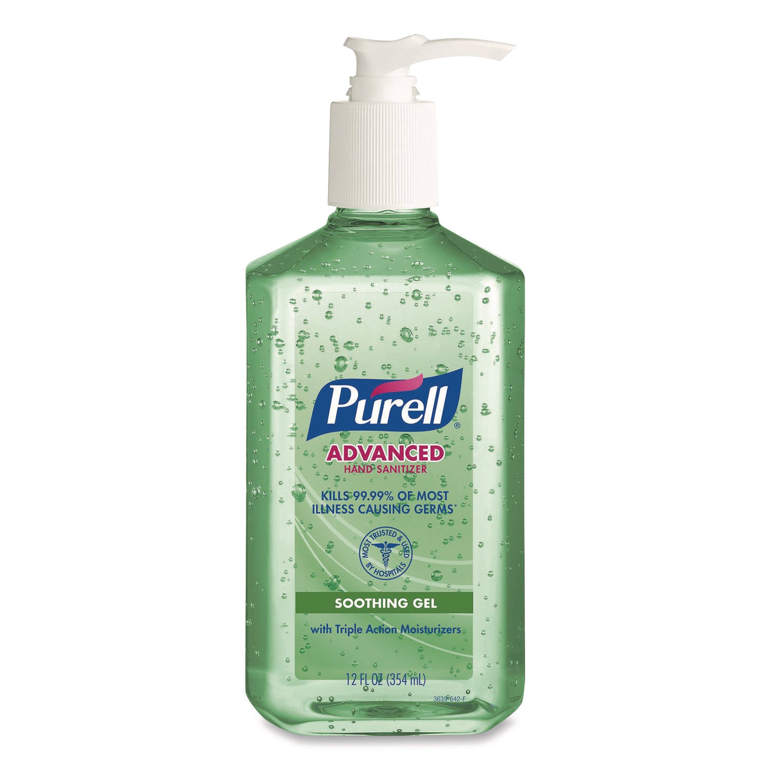 ADVANCED SOOTHING GEL HAND SANITIZER, FRESH SCENT WITH ALOE AND VITAMIN E, 12 OZ PUMP BOTTLE, 12/CARTON