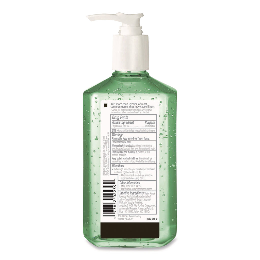ADVANCED SOOTHING GEL HAND SANITIZER, FRESH SCENT WITH ALOE AND VITAMIN E, 12 OZ PUMP BOTTLE, 12/CARTON