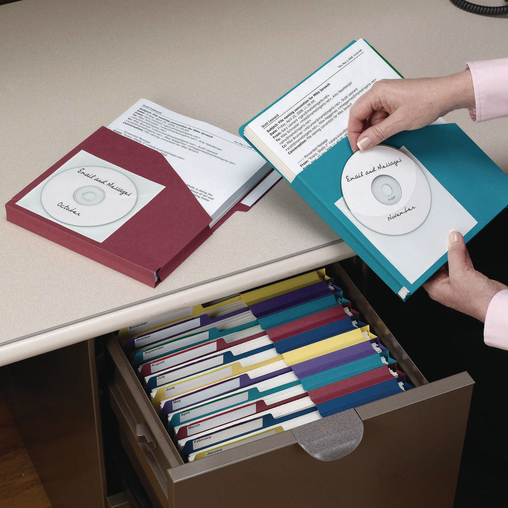 File Jackets, Letter Size, Assorted, 5/Pack