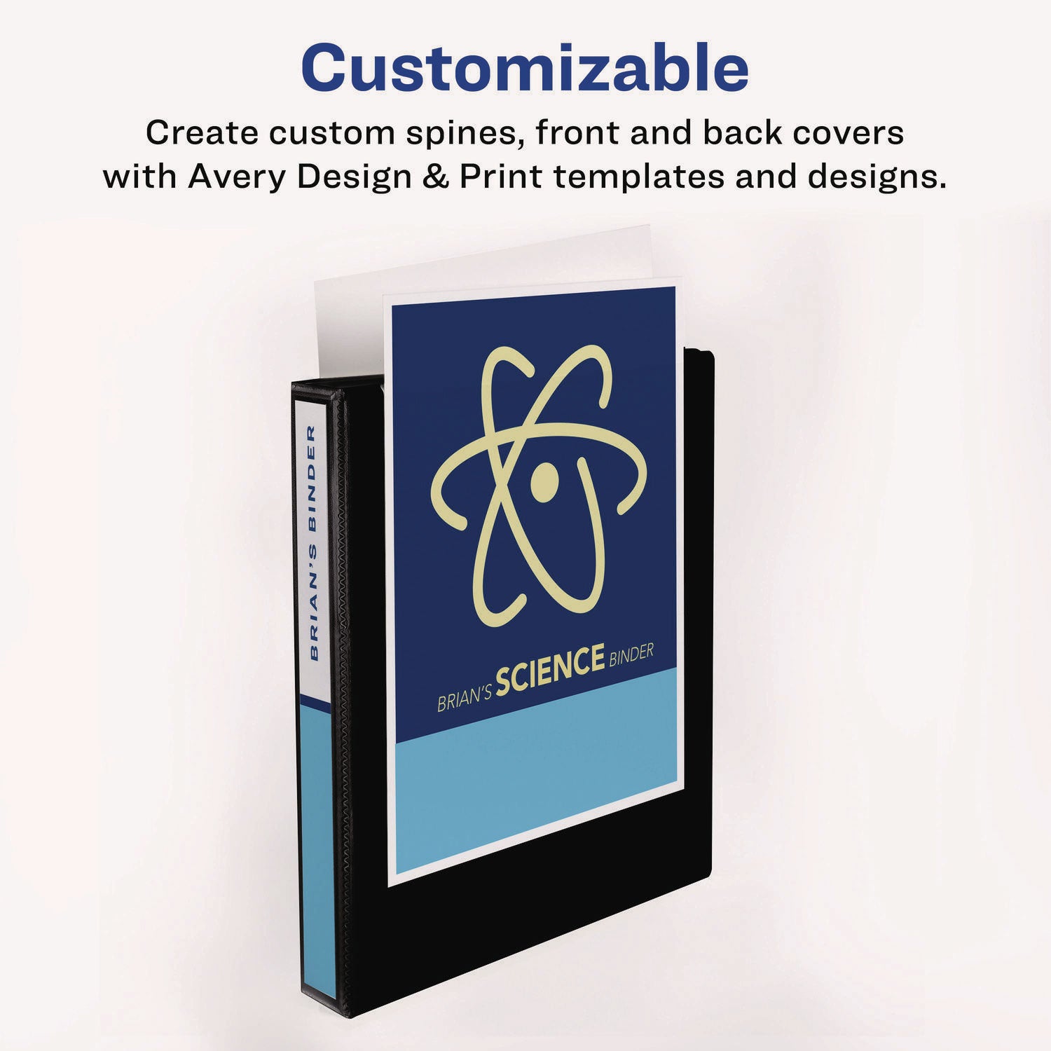Heavy-Duty Non Stick View Binder with DuraHinge and Slant Rings, 3 Rings, 1" Capacity, 11 x 8.5, Black, (5300)