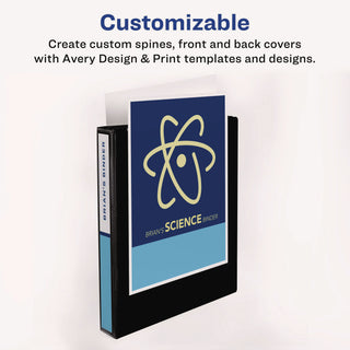 Heavy-Duty Non Stick View Binder with DuraHinge and Slant Rings, 3 Rings, 1" Capacity, 11 x 8.5, Black, (5300)