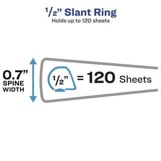 Heavy-Duty Non Stick View Binder with DuraHinge and Slant Rings, 3 Rings, 0.5" Capacity, 11 x 8.5, White, (5234)