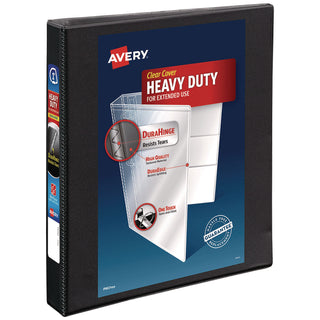 Heavy-Duty Non Stick View Binder with DuraHinge and Slant Rings, 3 Rings, 1" Capacity, 11 x 8.5, Black, (5300)
