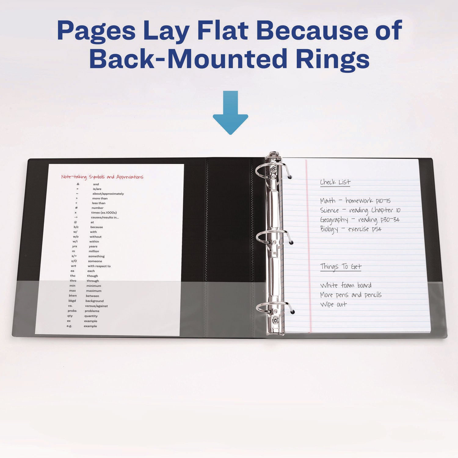 Heavy-Duty Non Stick View Binder with DuraHinge and Slant Rings, 3 Rings, 2" Capacity, 11 x 8.5, White, (5504)