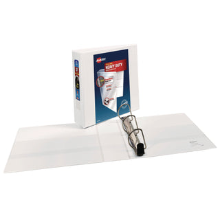 Heavy-Duty Non Stick View Binder with DuraHinge and Slant Rings, 3 Rings, 3" Capacity, 11 x 8.5, White, (5604)