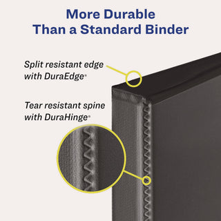 Heavy-Duty Non Stick View Binder with DuraHinge and Slant Rings, 3 Rings, 3" Capacity, 11 x 8.5, White, (5604)