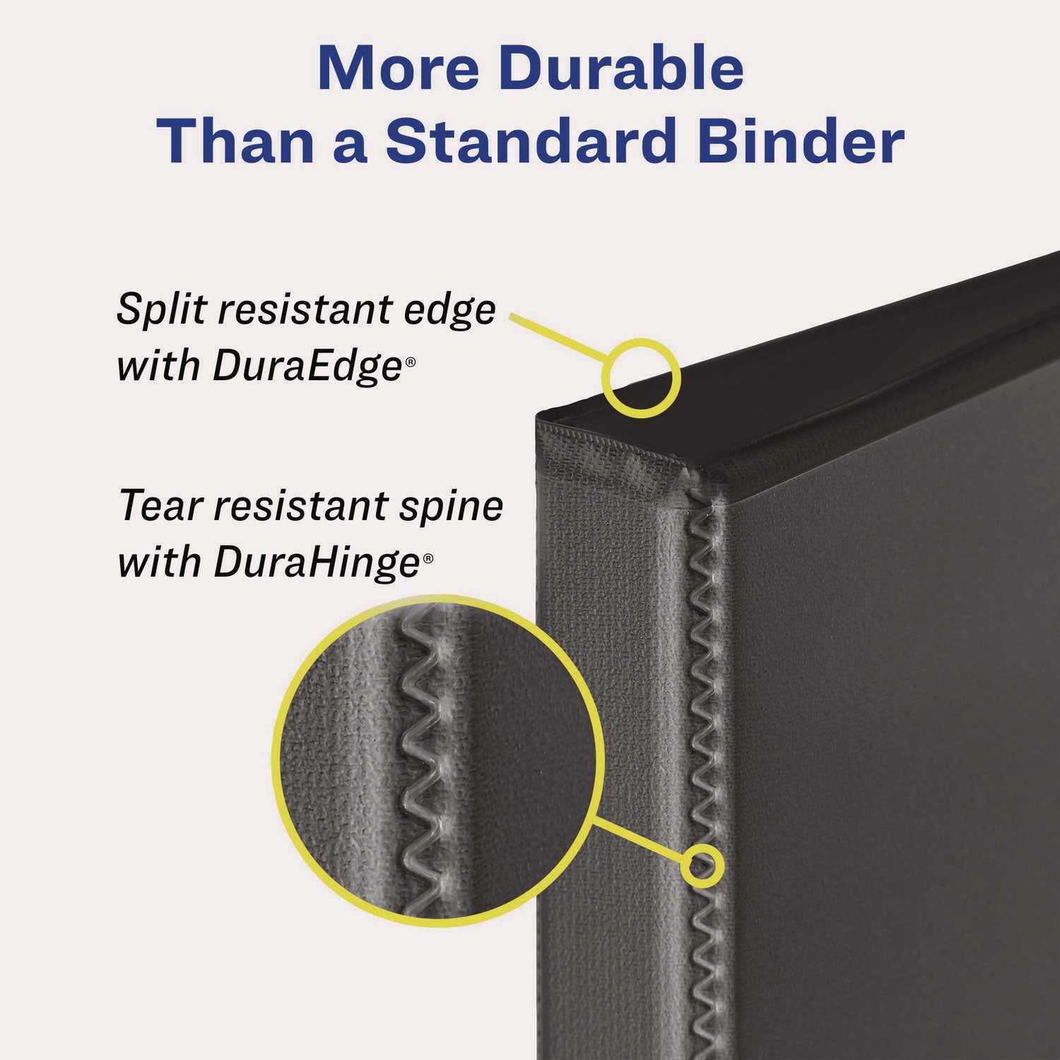 Heavy-Duty Non Stick View Binder with DuraHinge and Slant Rings, 3 Rings, 3" Capacity, 11 x 8.5, White, (5604)