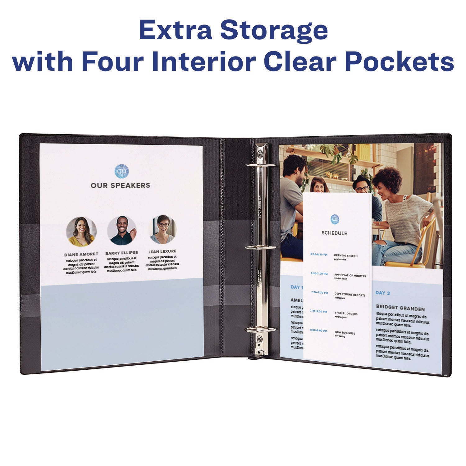 Heavy-Duty Non Stick View Binder with DuraHinge and Slant Rings, 3 Rings, 3" Capacity, 11 x 8.5, White, (5604)