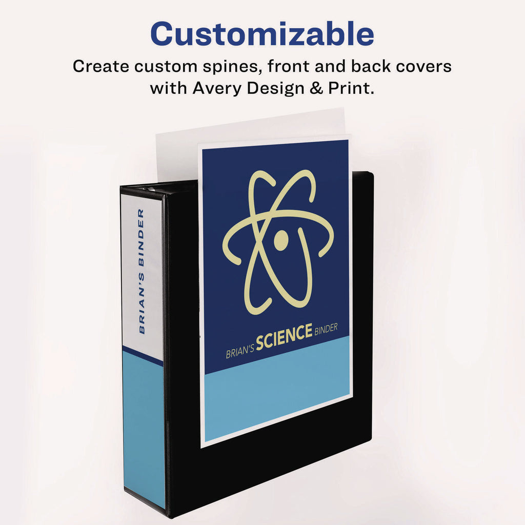 Heavy-Duty Non Stick View Binder with DuraHinge and Slant Rings, 3 Rings, 3" Capacity, 11 x 8.5, White, (5604)