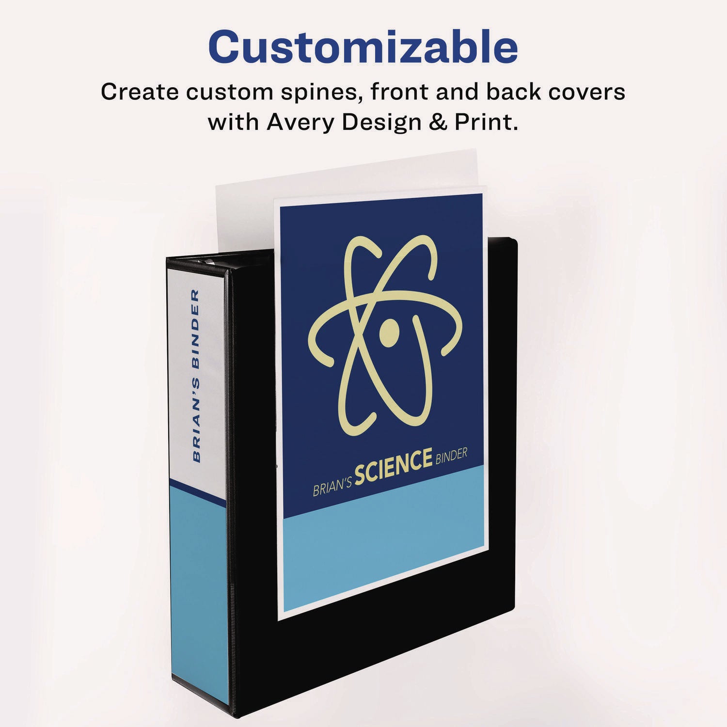 Heavy-Duty Non Stick View Binder with DuraHinge and Slant Rings, 3 Rings, 3" Capacity, 11 x 8.5, White, (5604)