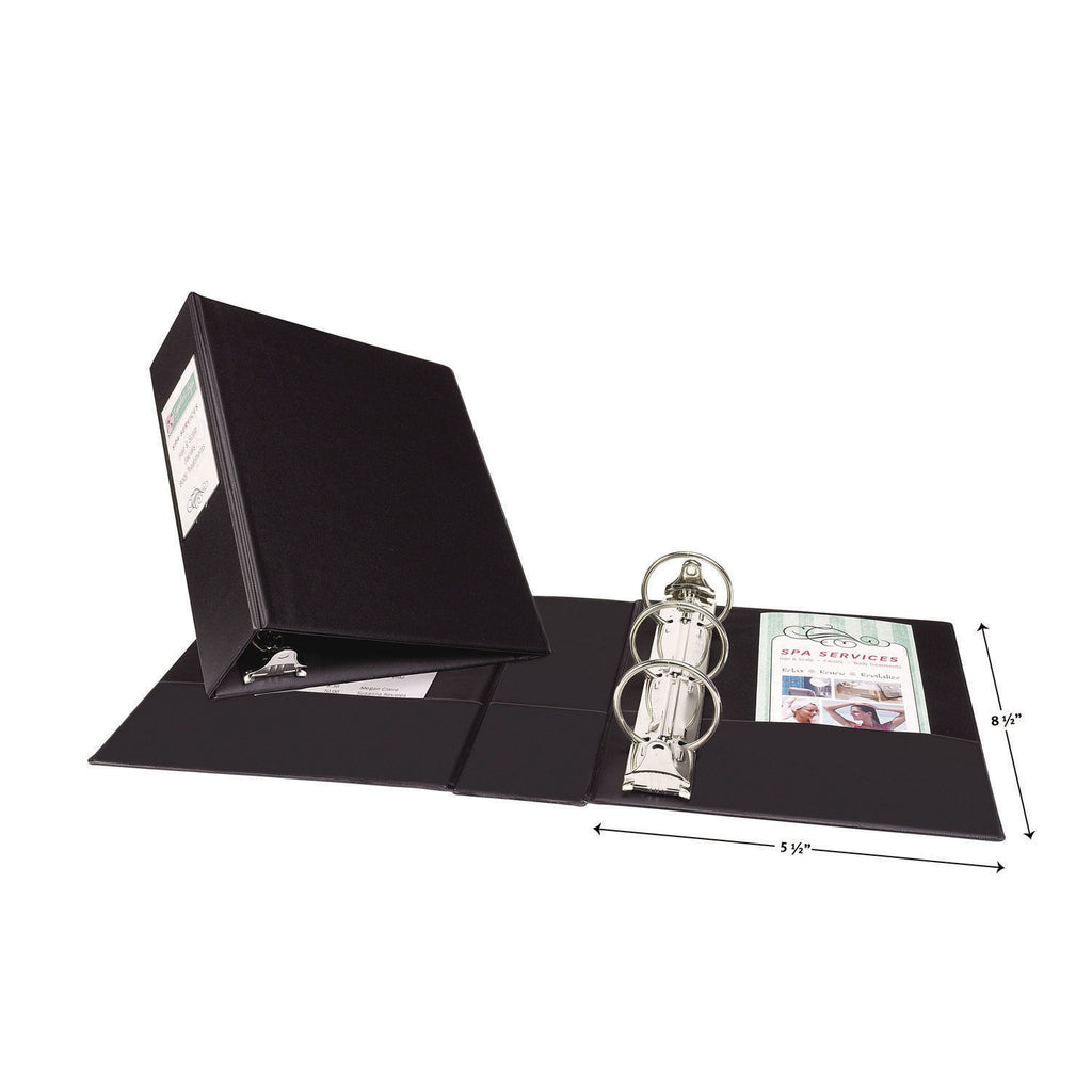 Mini Size Durable Non-View Binder with Round Rings, 3 Rings, 2" Capacity, 8.5 x 5.5, Black