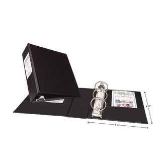 Mini Size Durable Non-View Binder with Round Rings, 3 Rings, 2" Capacity, 8.5 x 5.5, Black