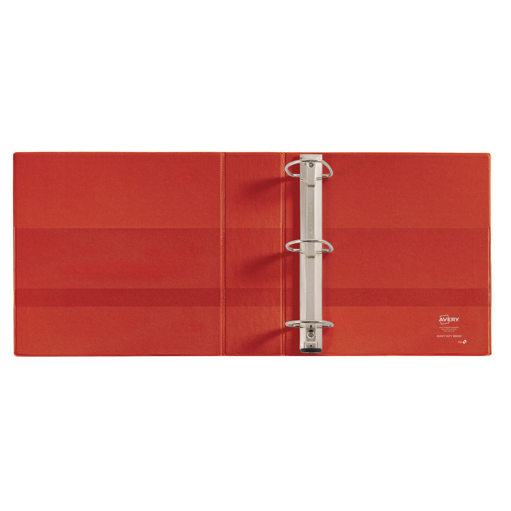 Heavy-Duty View Binder with DuraHinge and Locking One Touch EZD Rings, 3 Rings, 3" Capacity, 11 x 8.5, Red