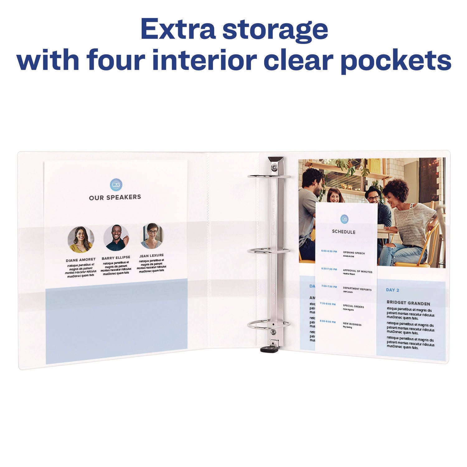 Heavy-Duty View Binder with DuraHinge and One Touch EZD Rings, 3 Rings, 2" Capacity, 11 x 8.5, White