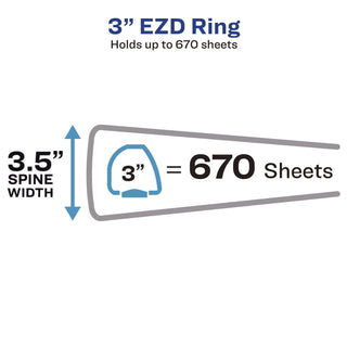 Heavy-Duty View Binder with DuraHinge and Locking One Touch EZD Rings, 3 Rings, 3" Capacity, 11 x 8.5, Red