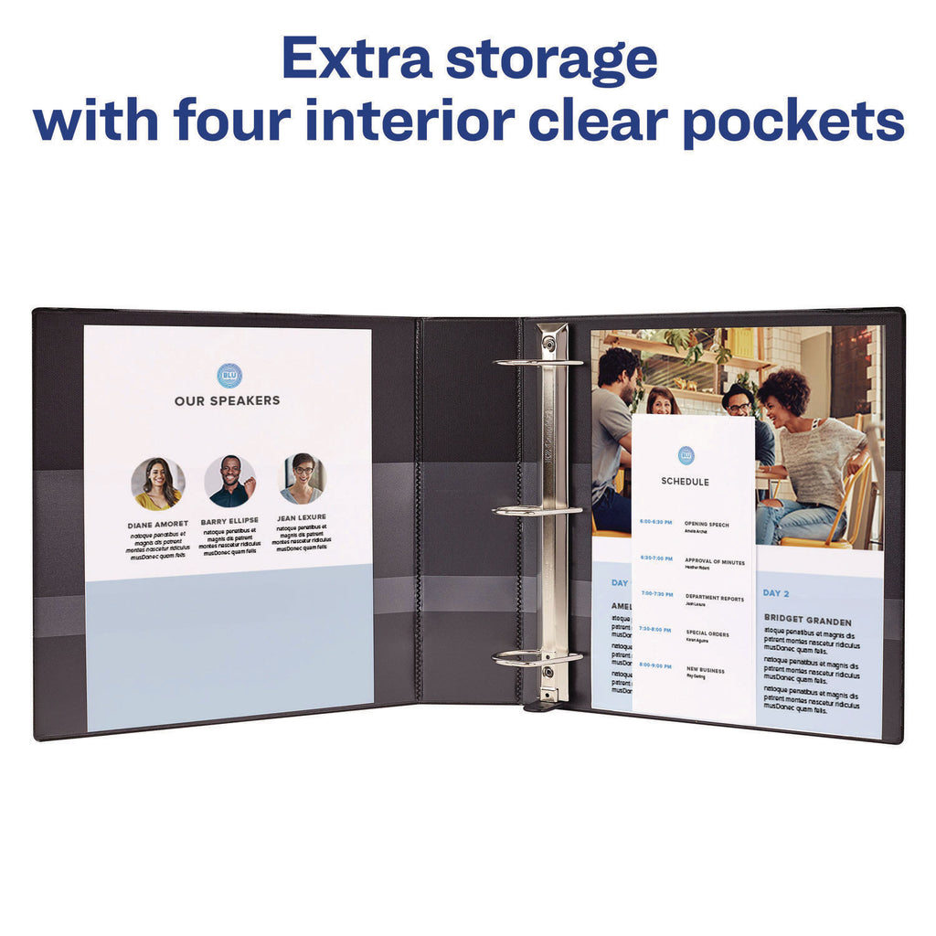 Heavy-Duty View Binder with DuraHinge and One Touch EZD Rings, 3 Rings, 2" Capacity, 11 x 8.5, Black