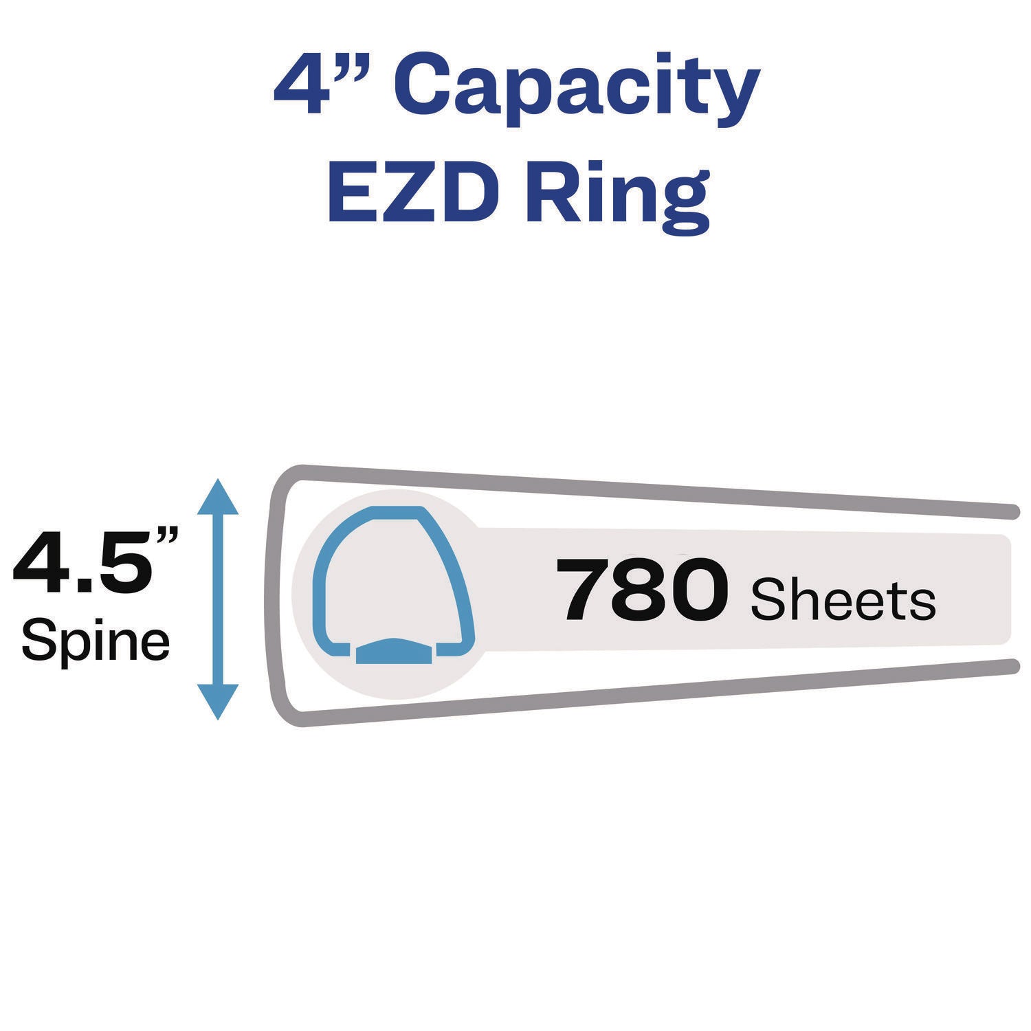 Heavy-Duty View Binder with DuraHinge and Locking One Touch EZD Rings, 3 Rings, 4" Capacity, 11 x 8.5, Black
