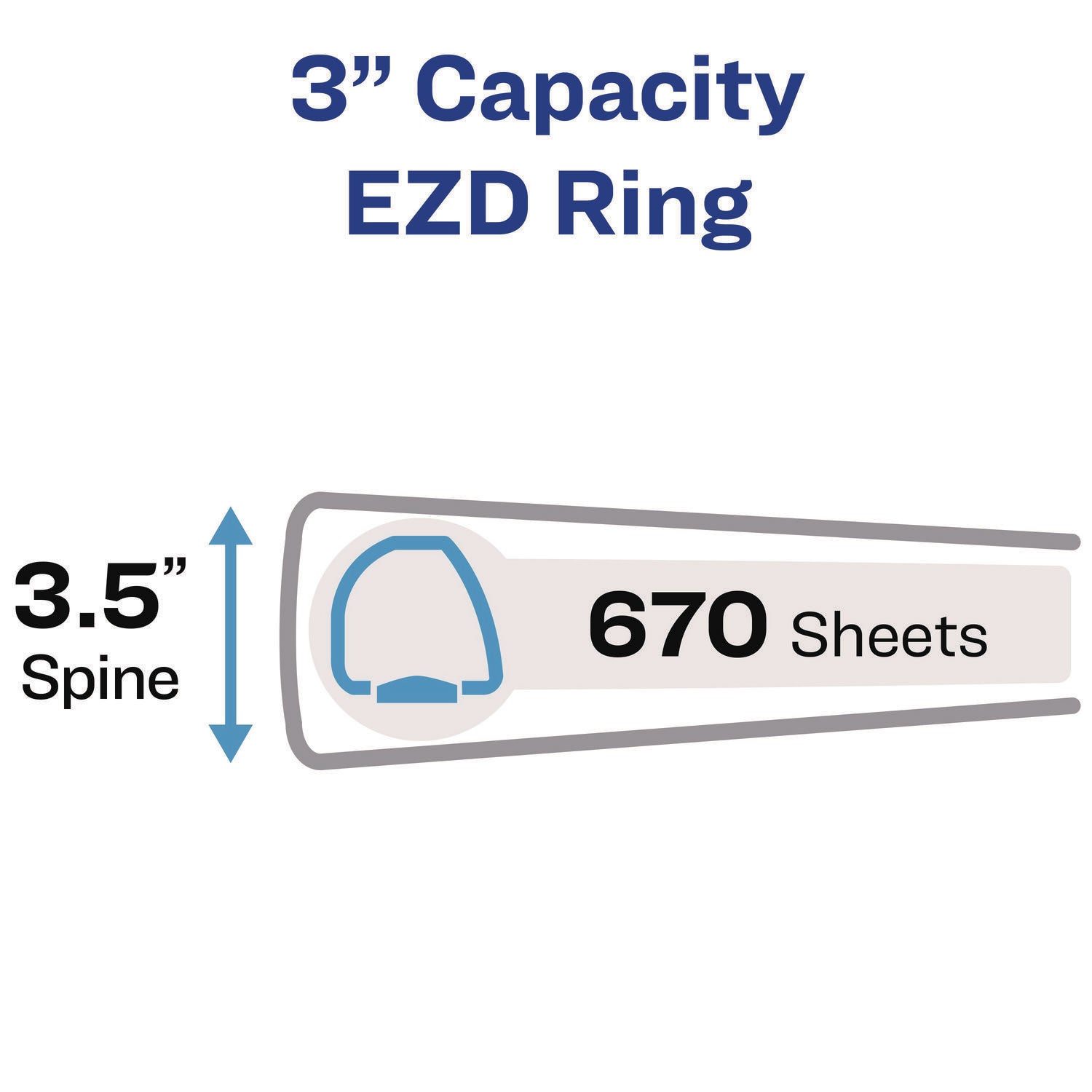 Heavy-Duty View Binder with DuraHinge and Locking One Touch EZD Rings, 3 Rings, 3" Capacity, 11 x 8.5, Purple