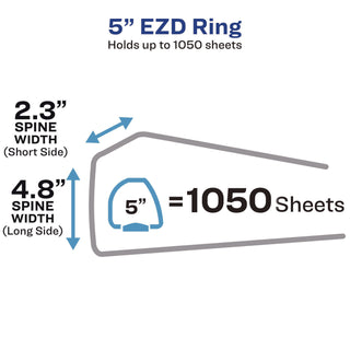 Heavy-Duty Non-View Binder, DuraHinge, Three Locking One Touch EZD Rings, Spine Label, Thumb Notch, 5" Cap, 11 x 8.5, Black