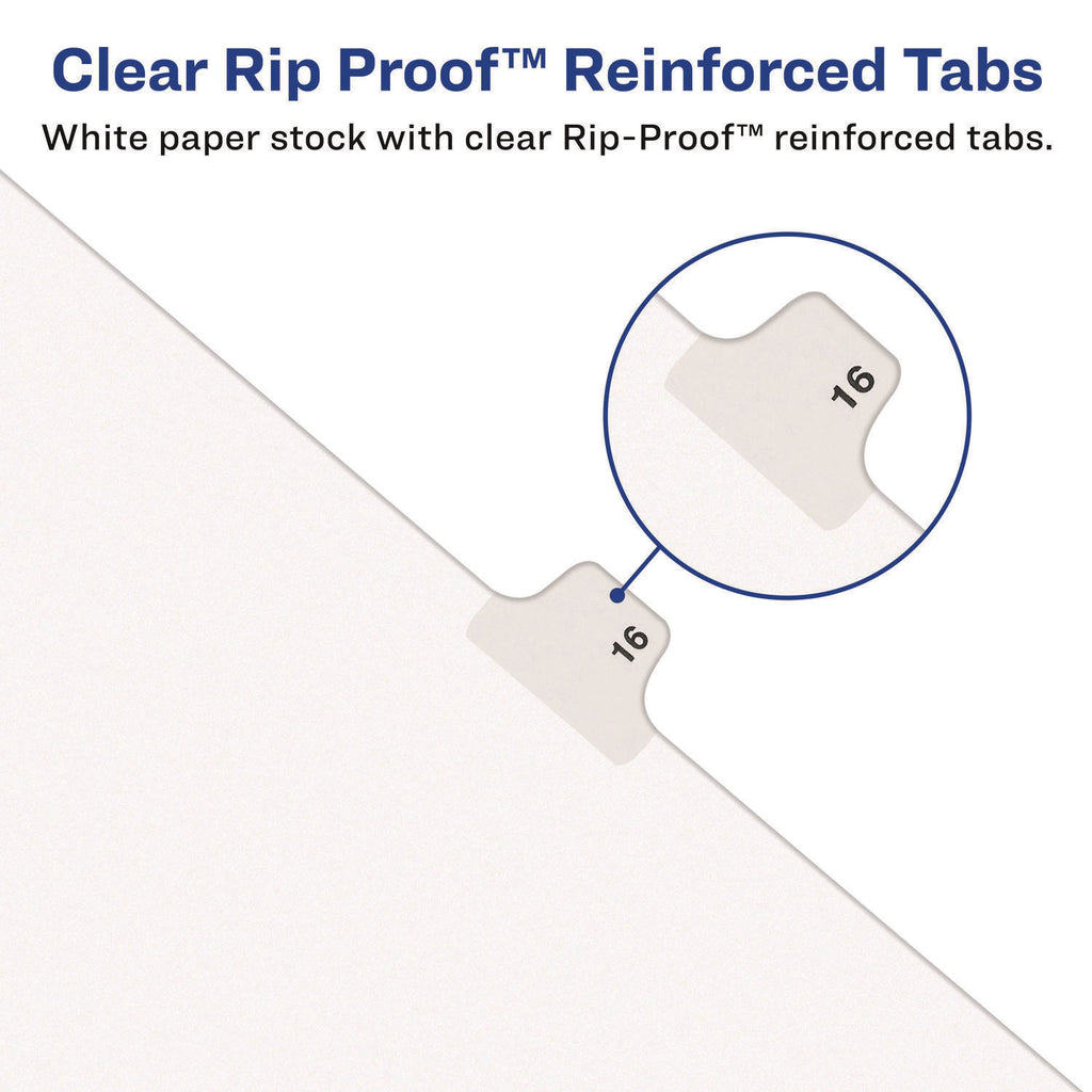 Preprinted Legal Exhibit Side Tab Index Dividers, Avery Style, 10-Tab, 7, 11 x 8.5, White, 25/Pack