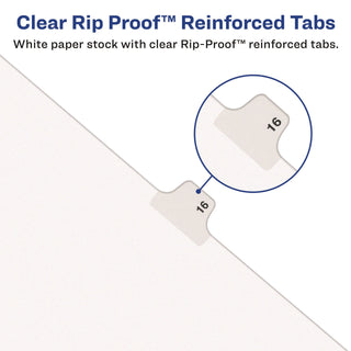 Preprinted Legal Exhibit Side Tab Index Dividers, Avery Style, 10-Tab, 7, 11 x 8.5, White, 25/Pack