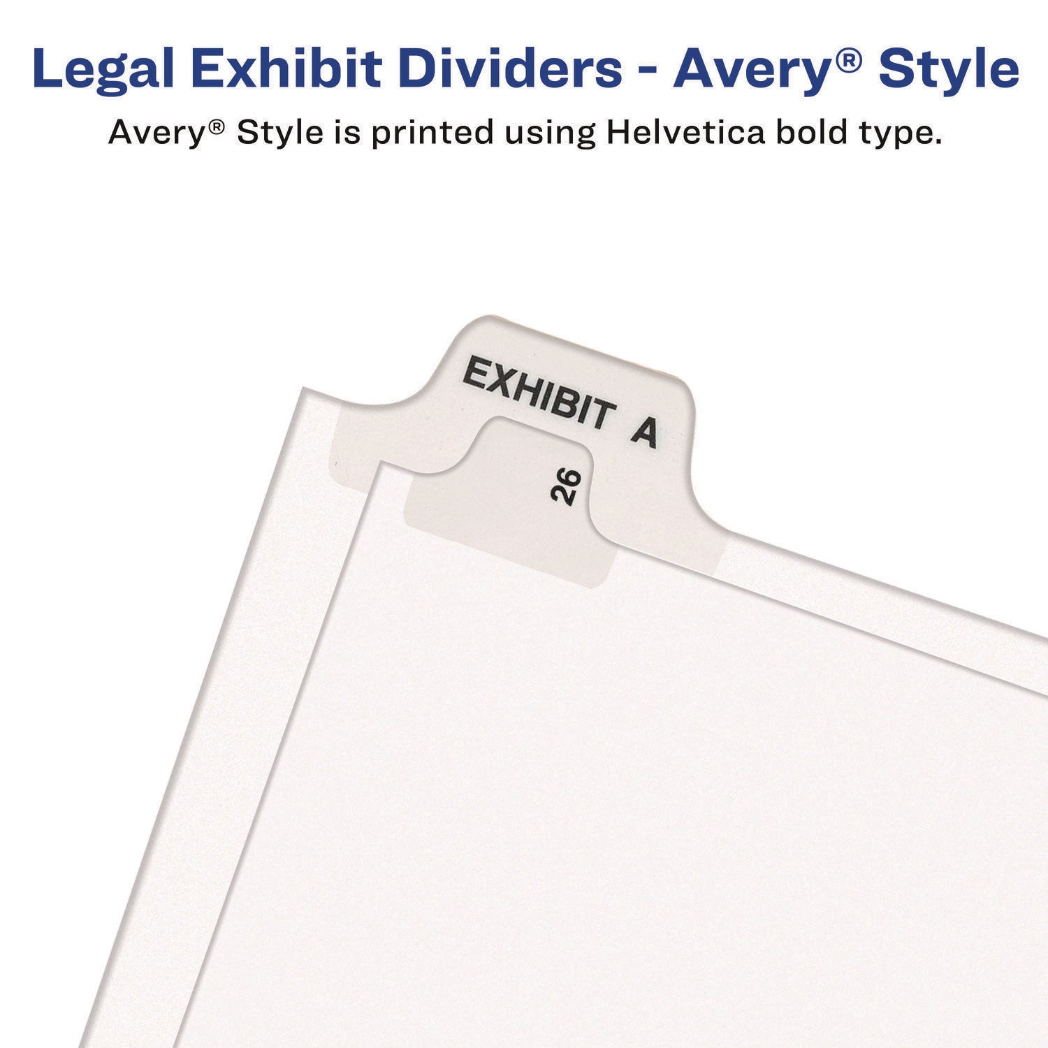 Preprinted Legal Exhibit Side Tab Index Dividers, Avery Style, 10-Tab, 7, 11 x 8.5, White, 25/Pack