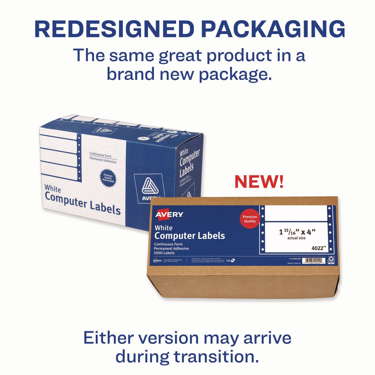 Dot Matrix Printer Mailing Labels, Pin-Fed Printers, 1.94 x 4, White, 5,000/Box